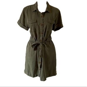 NWT! Velvet Heart Tencel Trench Cargo Olive Green Style Dress Sz Medium